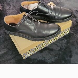 River Island Mens Black Lace up Oxfords USA 11 Razor Back Sole